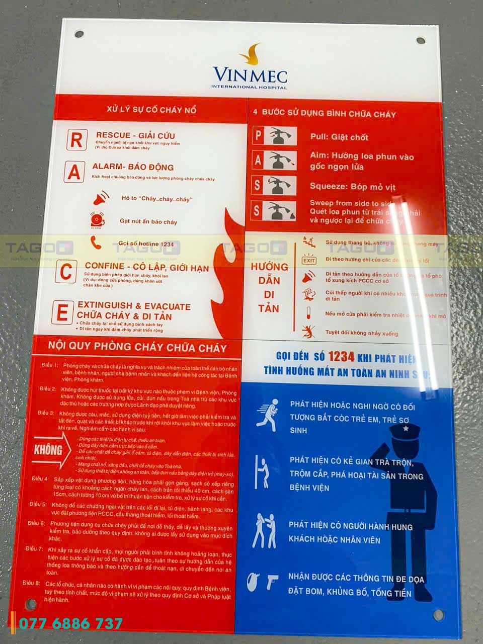 Bảng tiêu lệnh PCCC - Bảng nội quy PCCC mica 16 Bảng tiêu lệnh PCCC và bảng nội quy PCCC mica in UV đúng quy định