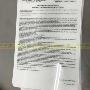 Bảng tiêu lệnh PCCC - Bảng nội quy PCCC mica 8 Bảng tiêu lệnh PCCC và bảng nội quy PCCC mica in UV đúng quy định