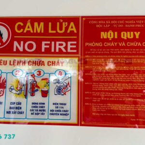 Bảng tiêu lệnh PCCC - Bảng nội quy PCCC mica 3 Bảng tiêu lệnh PCCC và bảng nội quy PCCC mica in UV đúng quy định