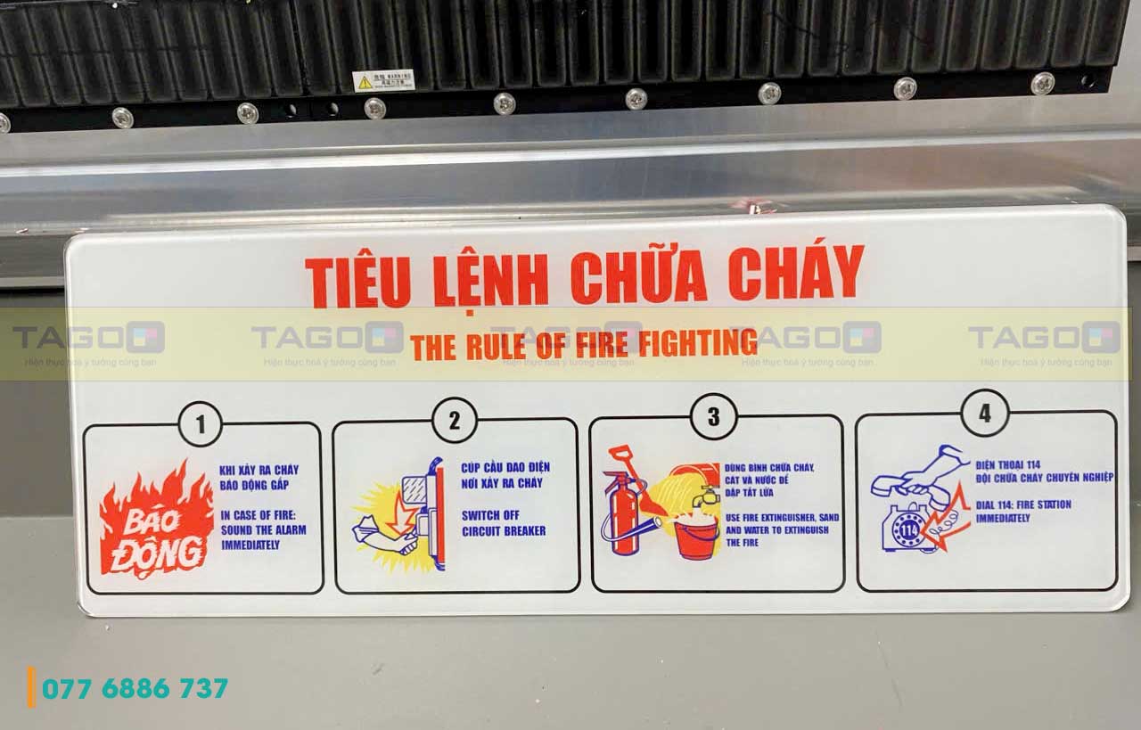 Bảng tiêu lệnh PCCC - Bảng nội quy PCCC mica 14 Bảng tiêu lệnh PCCC và bảng nội quy PCCC mica in UV đúng quy định