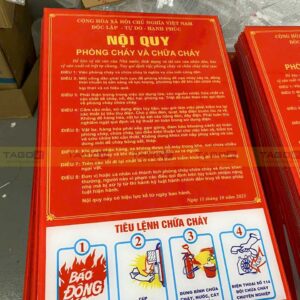 Bảng tiêu lệnh PCCC - Bảng nội quy PCCC mica 5 Bảng tiêu lệnh PCCC và bảng nội quy PCCC mica in UV đúng quy định